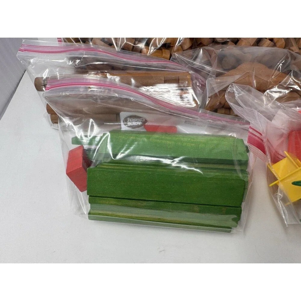 Vintage Lincoln Logs Wooden Building Pieces Lot ~290 Pieces Sorted Clean (C)